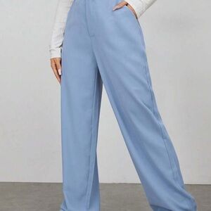 Elegant Blue Women's Wide-Leg Pants